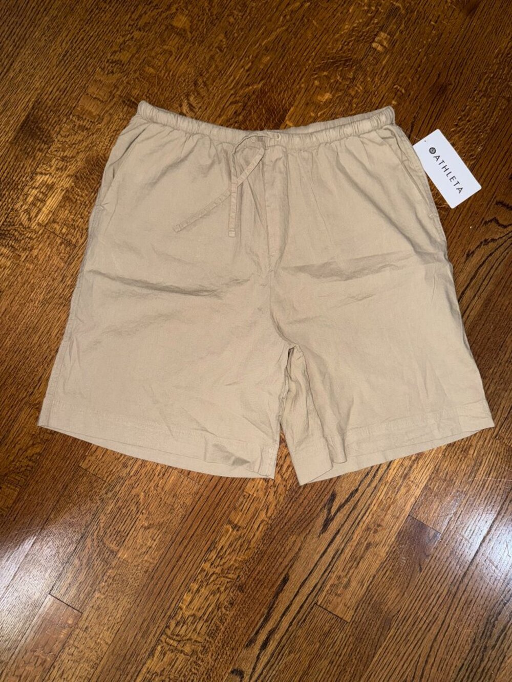 NWT Athleta Paradise Bermuda Shorts Linen Blend Flax Beige